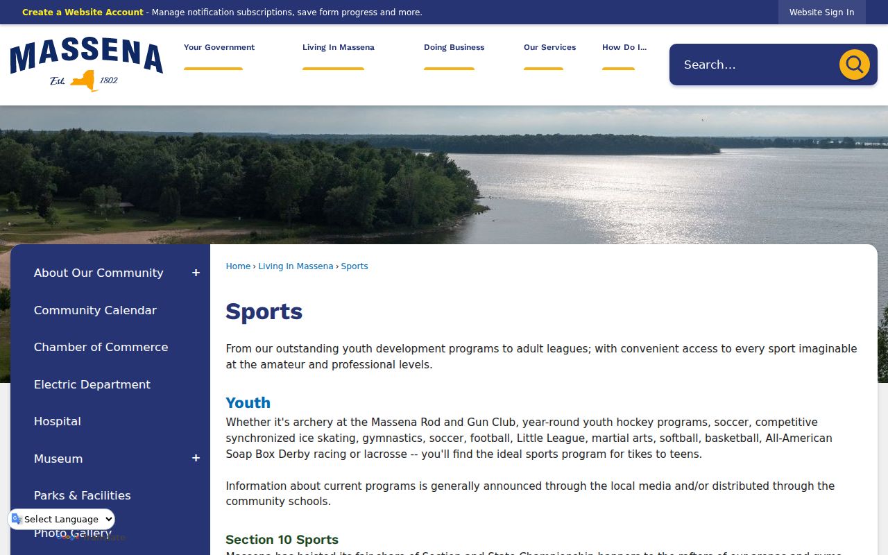 Massena criminal court records route in St. Lawrence County on the Justice Court page