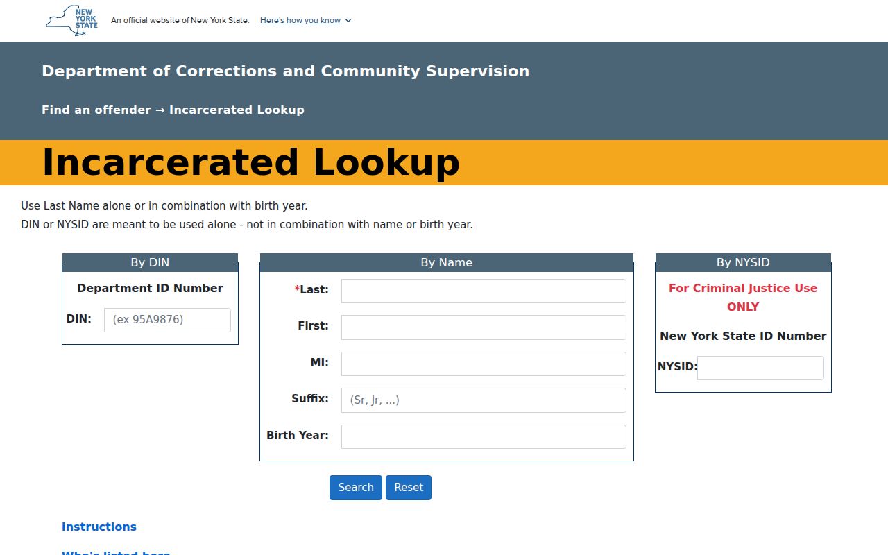 St. Lawrence County criminal records DOCCS incarcerated lookup