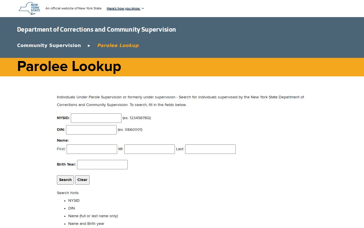 St. Lawrence County criminal history DOCCS parolee lookup